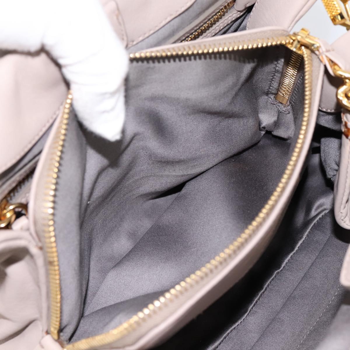 Miu Miu Hand Bag Leather 2way Gray Gold Tone Auth 167574V