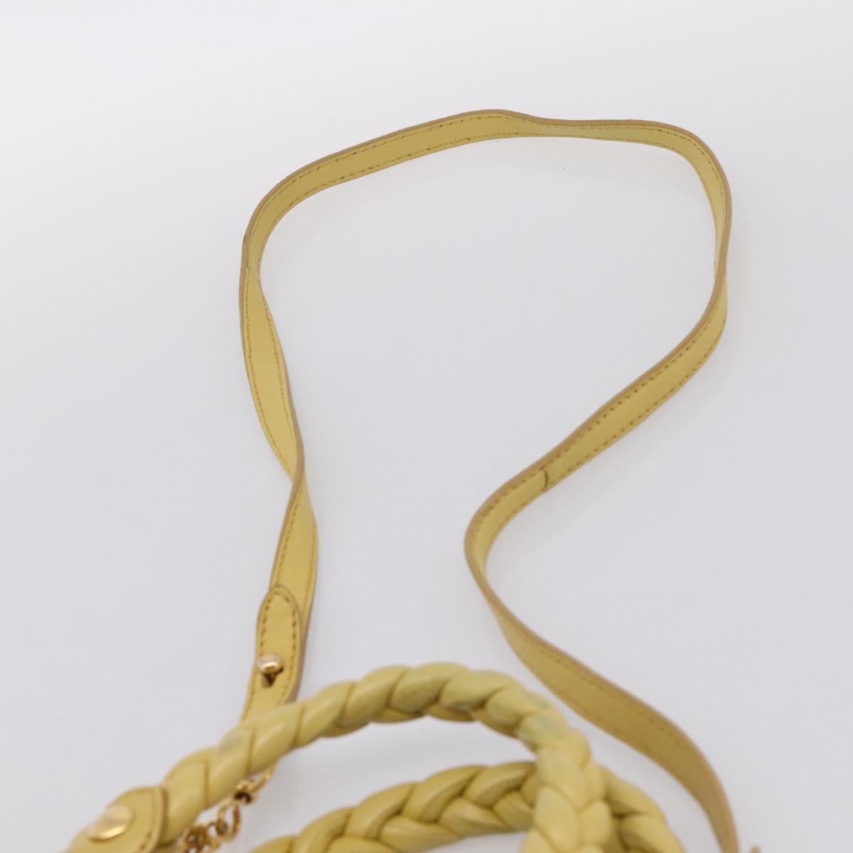 Miu Miu Matelasse Hand Bag Leather 2way Yellow Gold Tone Auth 167575V
