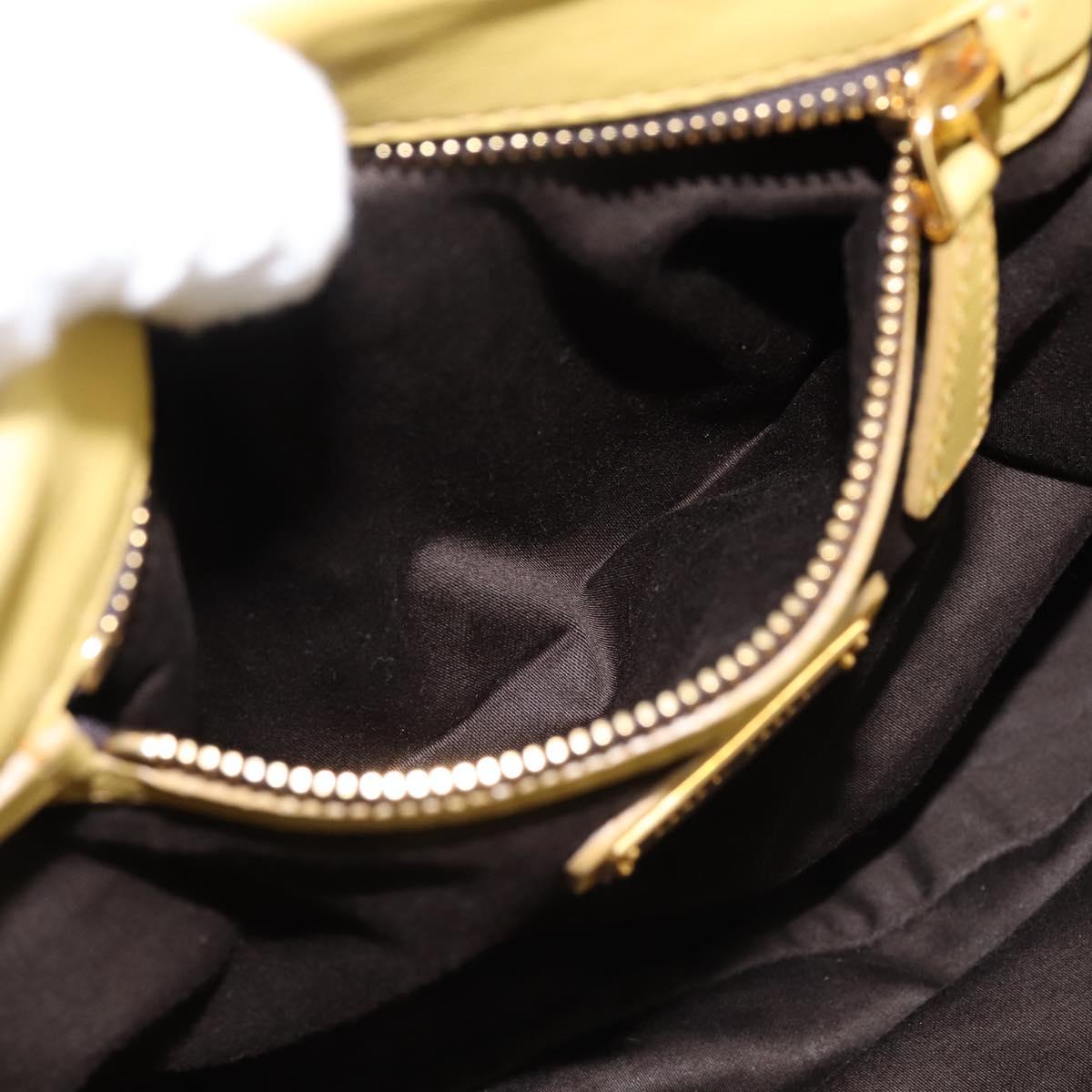Miu Miu Matelasse Hand Bag Leather 2way Yellow Gold Tone Auth 167575V