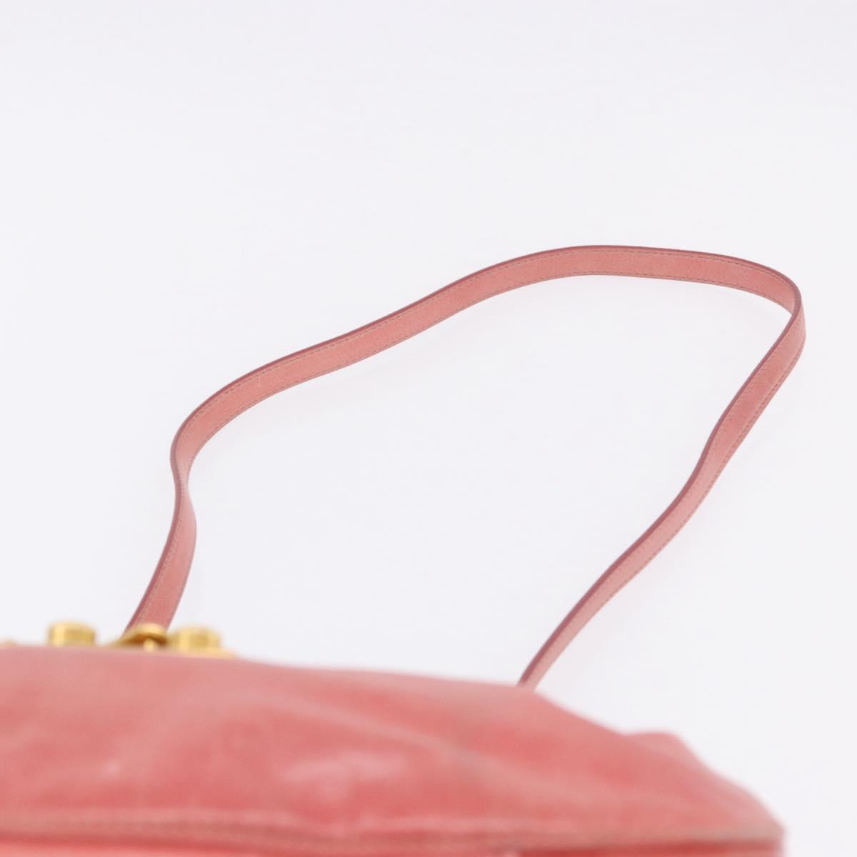 Miu Miu Hand Bag Leather 2way Pink Gold Tone Auth 167576A