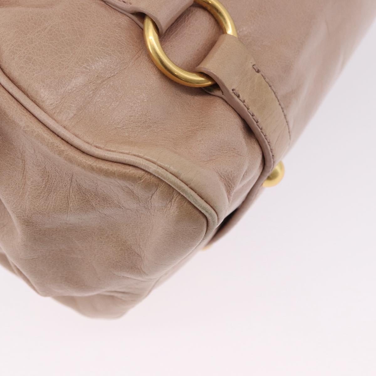 Miu Miu Hand Bag Leather 2way Pink Gold Tone Auth 167577V