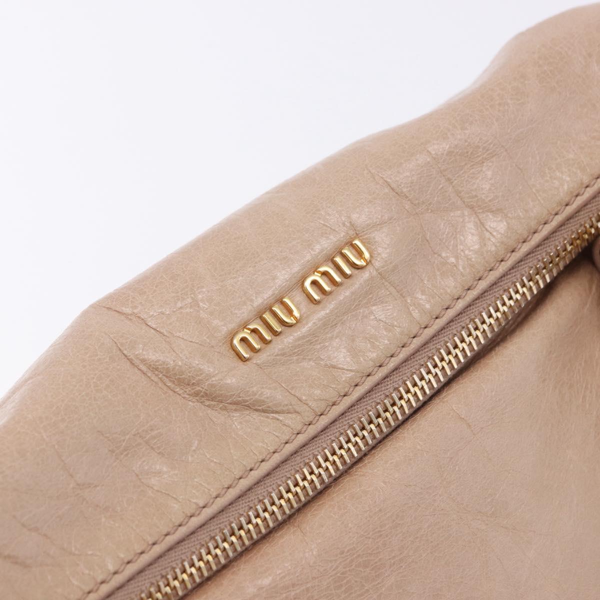 Miu Miu Hand Bag Leather 2way Pink Gold Tone Auth 167577V