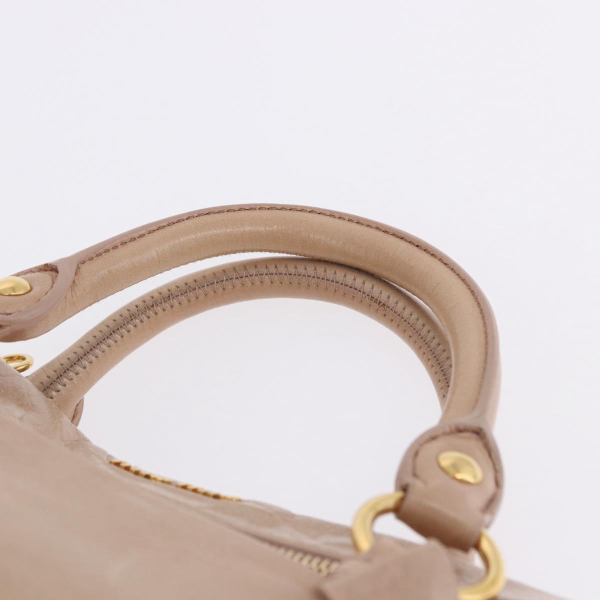 Miu Miu Hand Bag Leather 2way Pink Gold Tone Auth 167577V