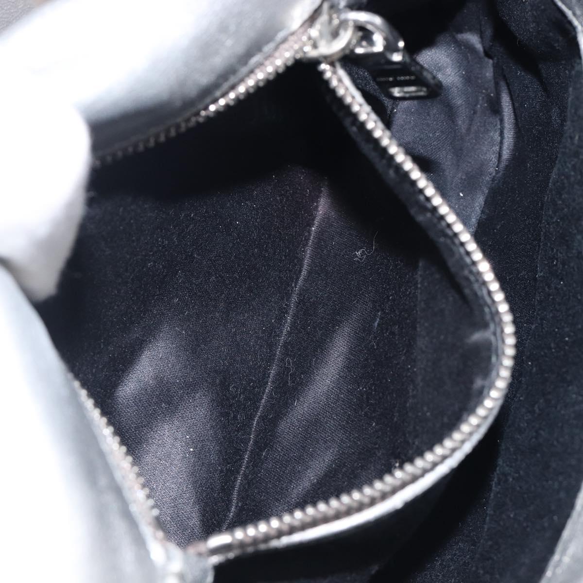 Miu Miu Shoulder Bag Leather Silver Auth 167579A