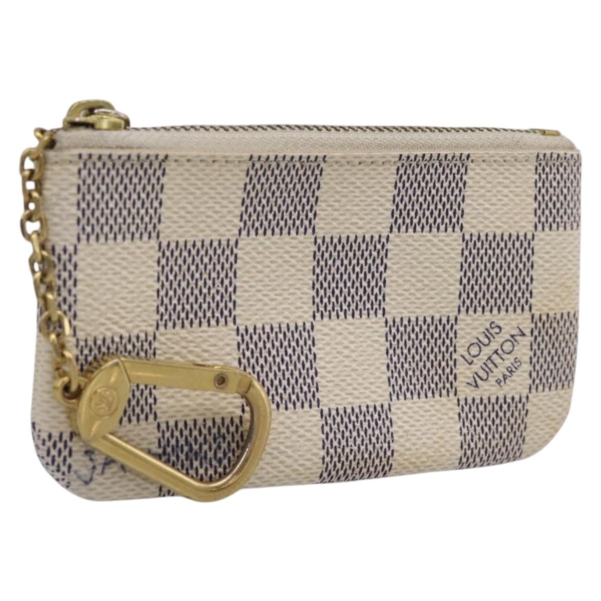 LOUIS VUITTON Damier Azur Pochette Cles Coin Purse N62659 LV Auth 167583