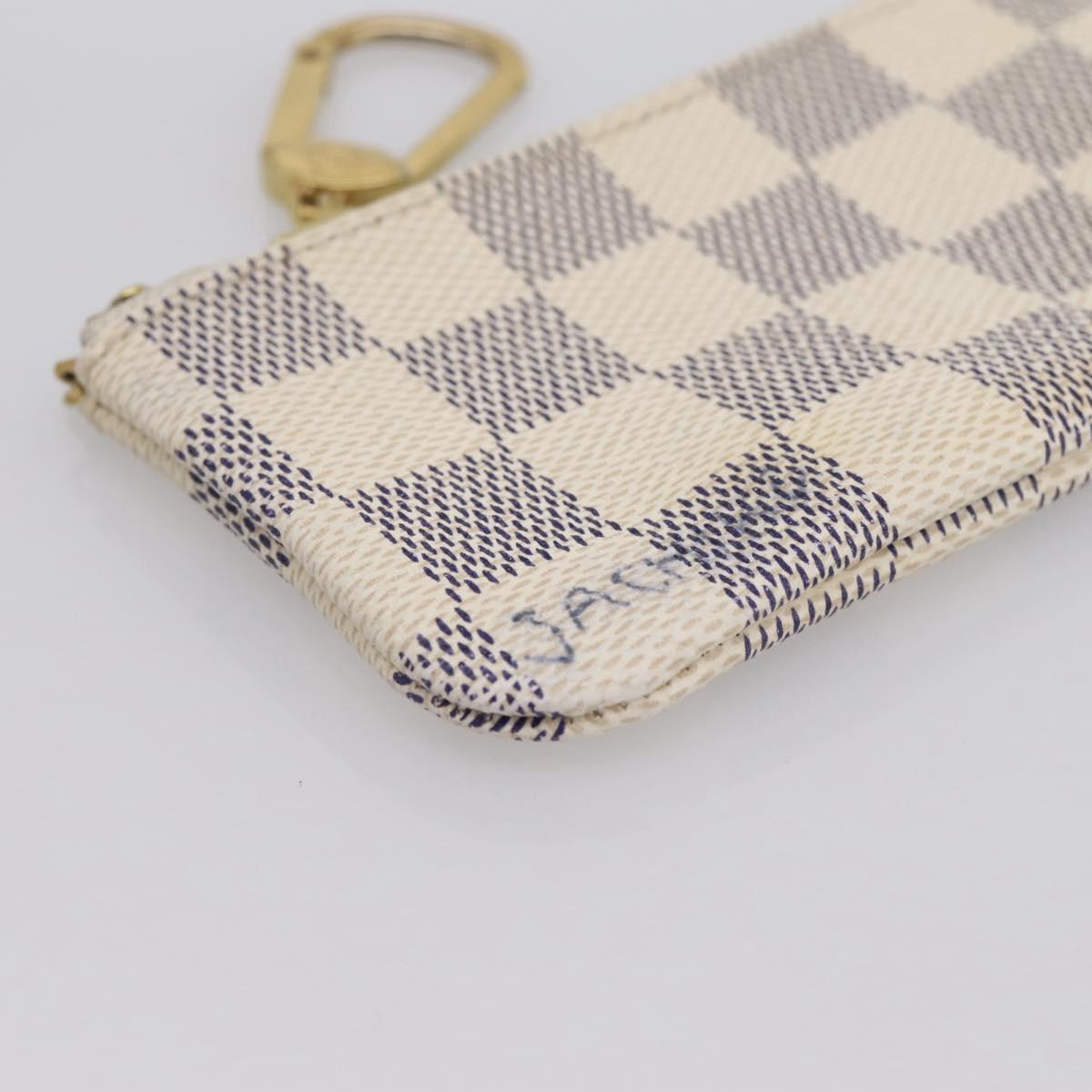 LOUIS VUITTON Damier Azur Pochette Cles Coin Purse N62659 LV Auth 167583