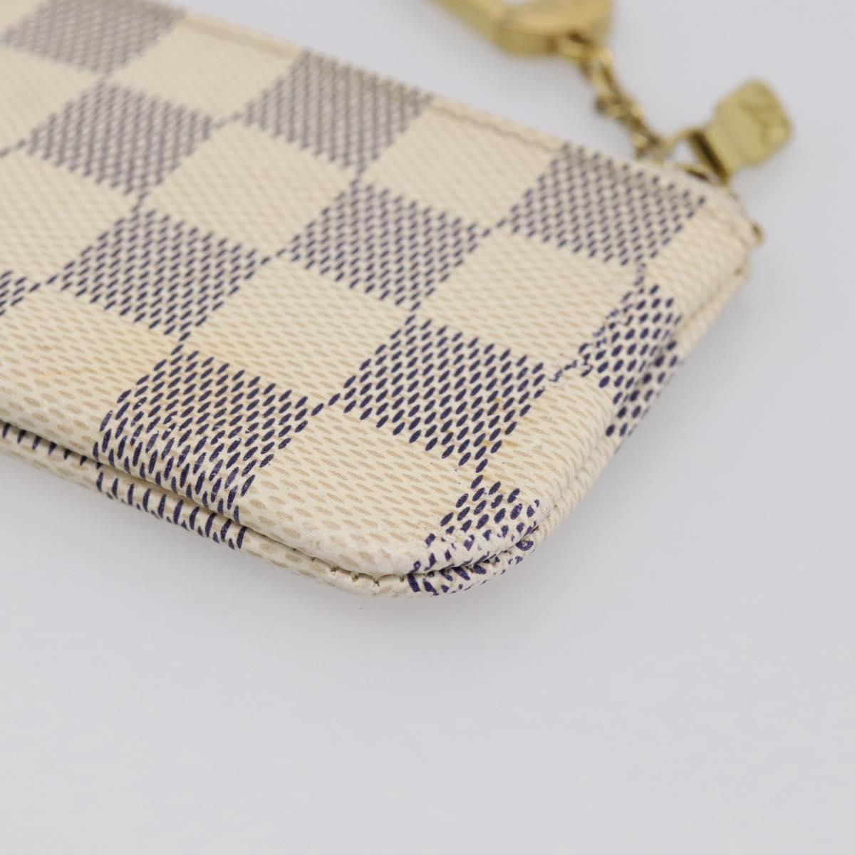 LOUIS VUITTON Damier Azur Pochette Cles Coin Purse N62659 LV Auth 167583