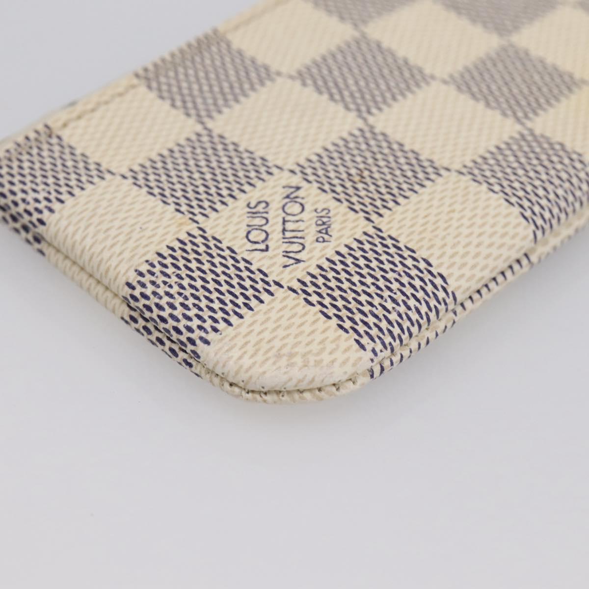 LOUIS VUITTON Damier Azur Pochette Cles Coin Purse N62659 LV Auth 167583