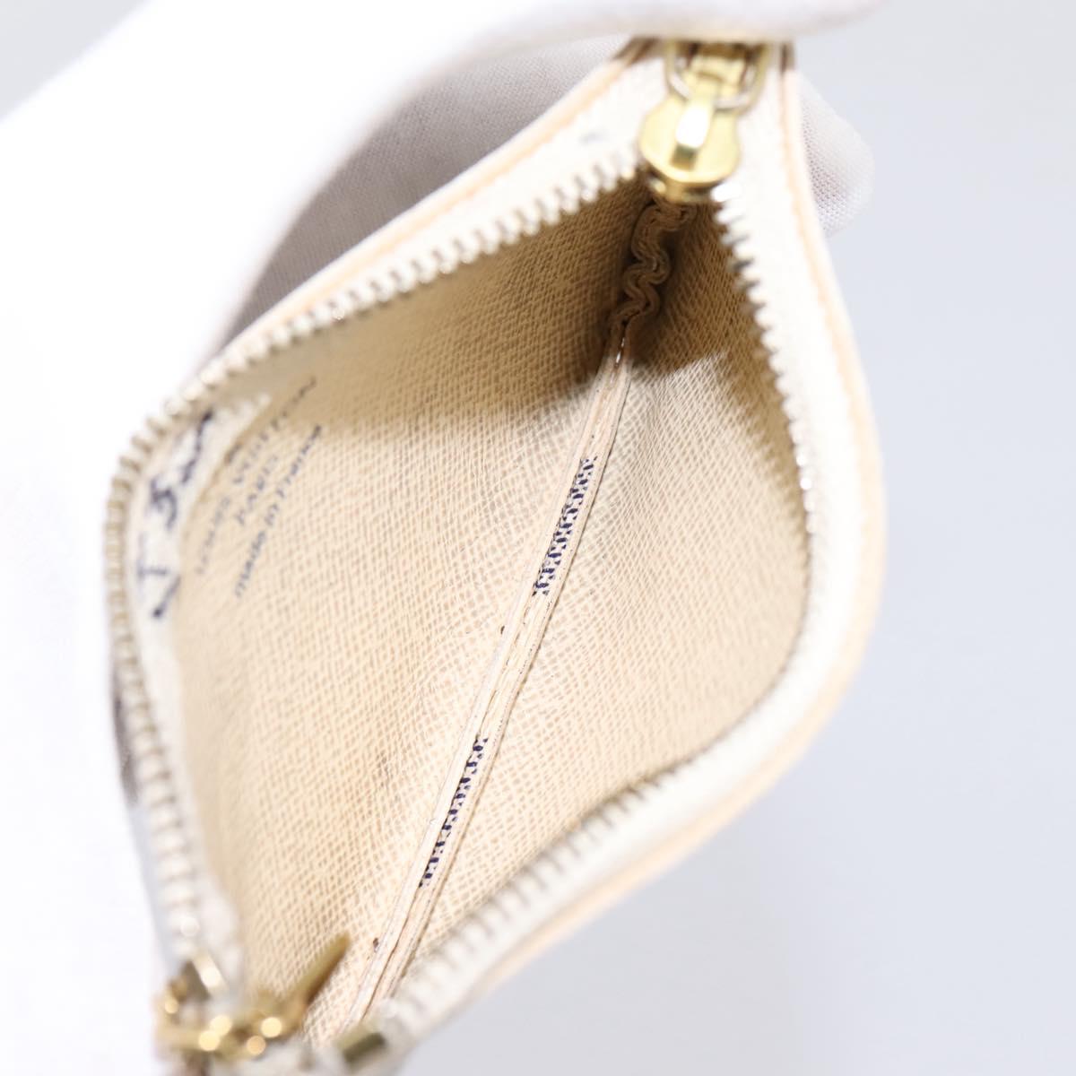 LOUIS VUITTON Damier Azur Pochette Cles Coin Purse N62659 LV Auth 167583