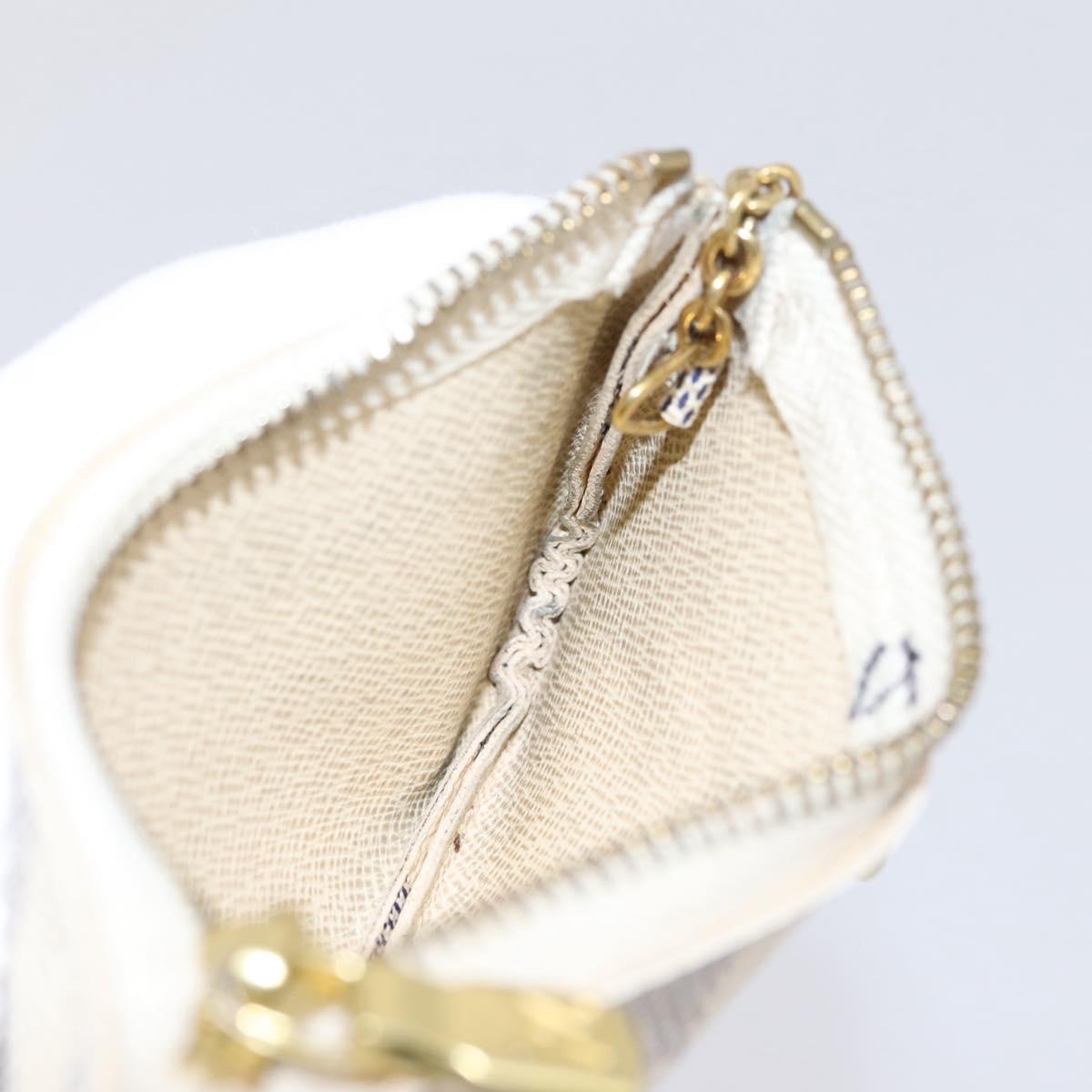 LOUIS VUITTON Damier Azur Pochette Cles Coin Purse N62659 LV Auth 167583