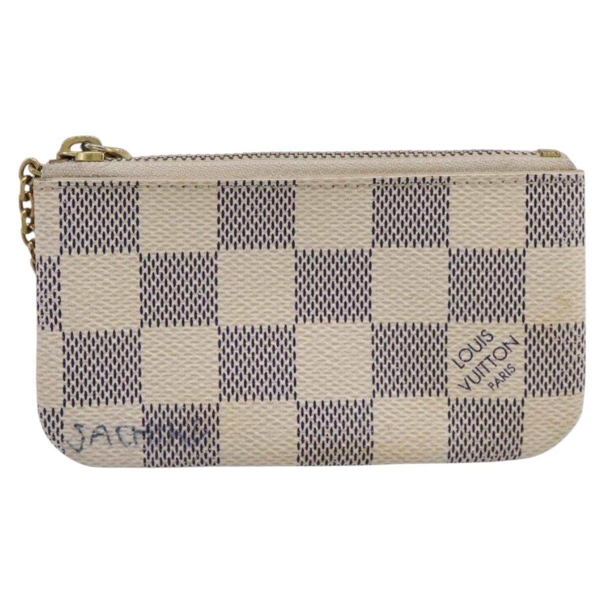 LOUIS VUITTON Damier Azur Pochette Cles Coin Purse N62659 LV Auth 167583