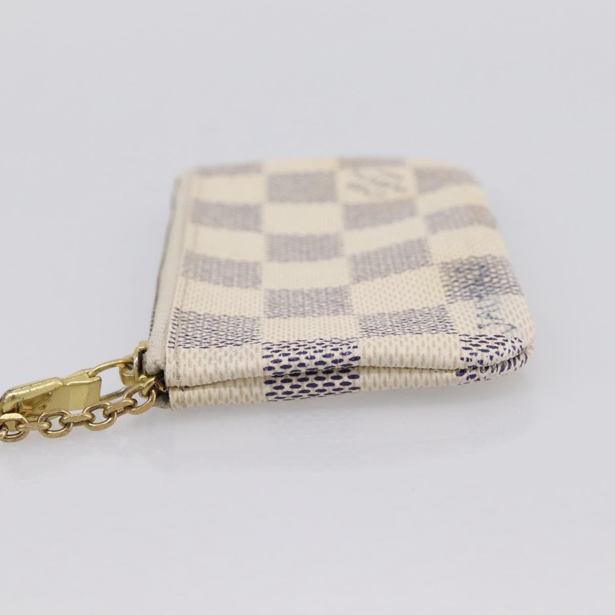 LOUIS VUITTON Damier Azur Pochette Cles Coin Purse N62659 LV Auth 167583