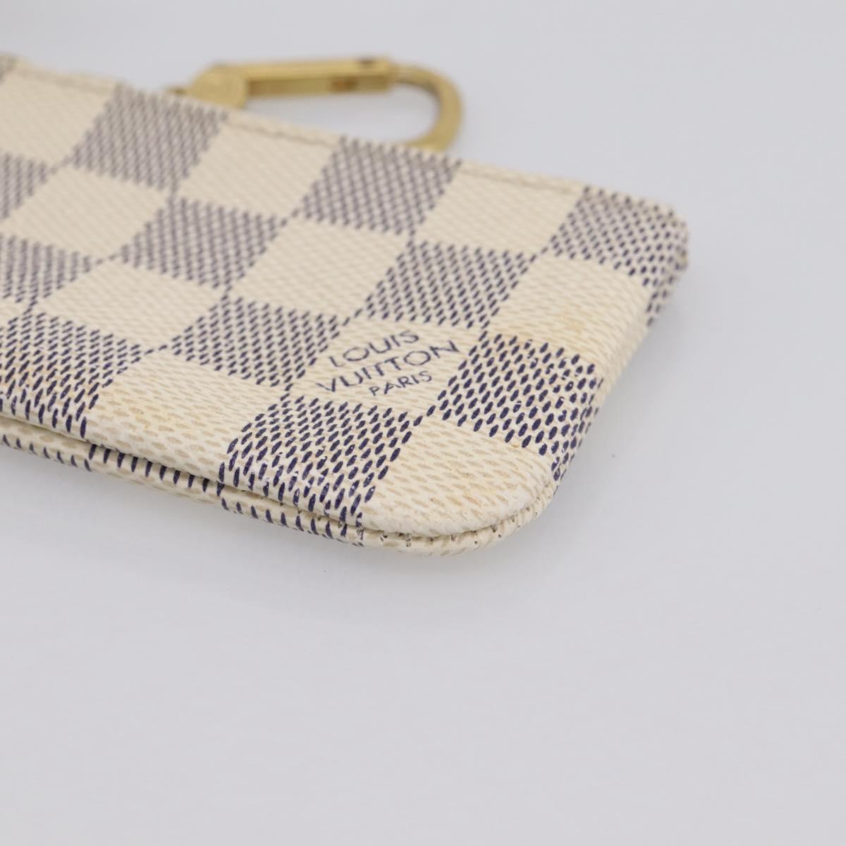 LOUIS VUITTON Damier Azur Pochette Cles Coin Purse N62659 LV Auth 167583