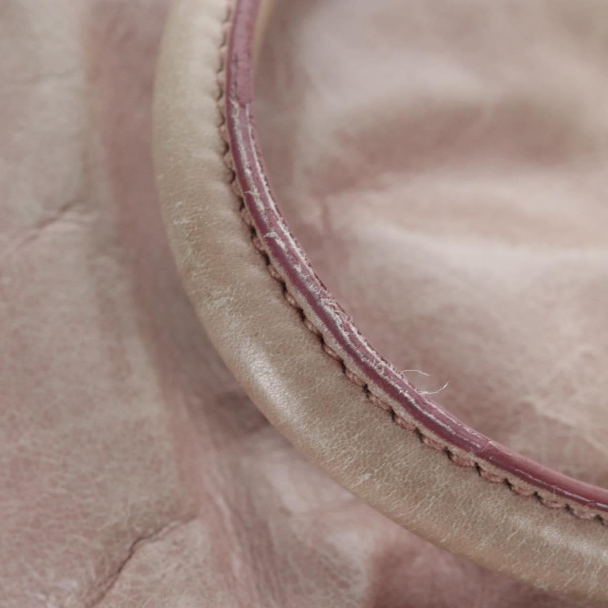 Miu Miu Hand Bag Leather 2way Pink Gold Tone Auth 167584A