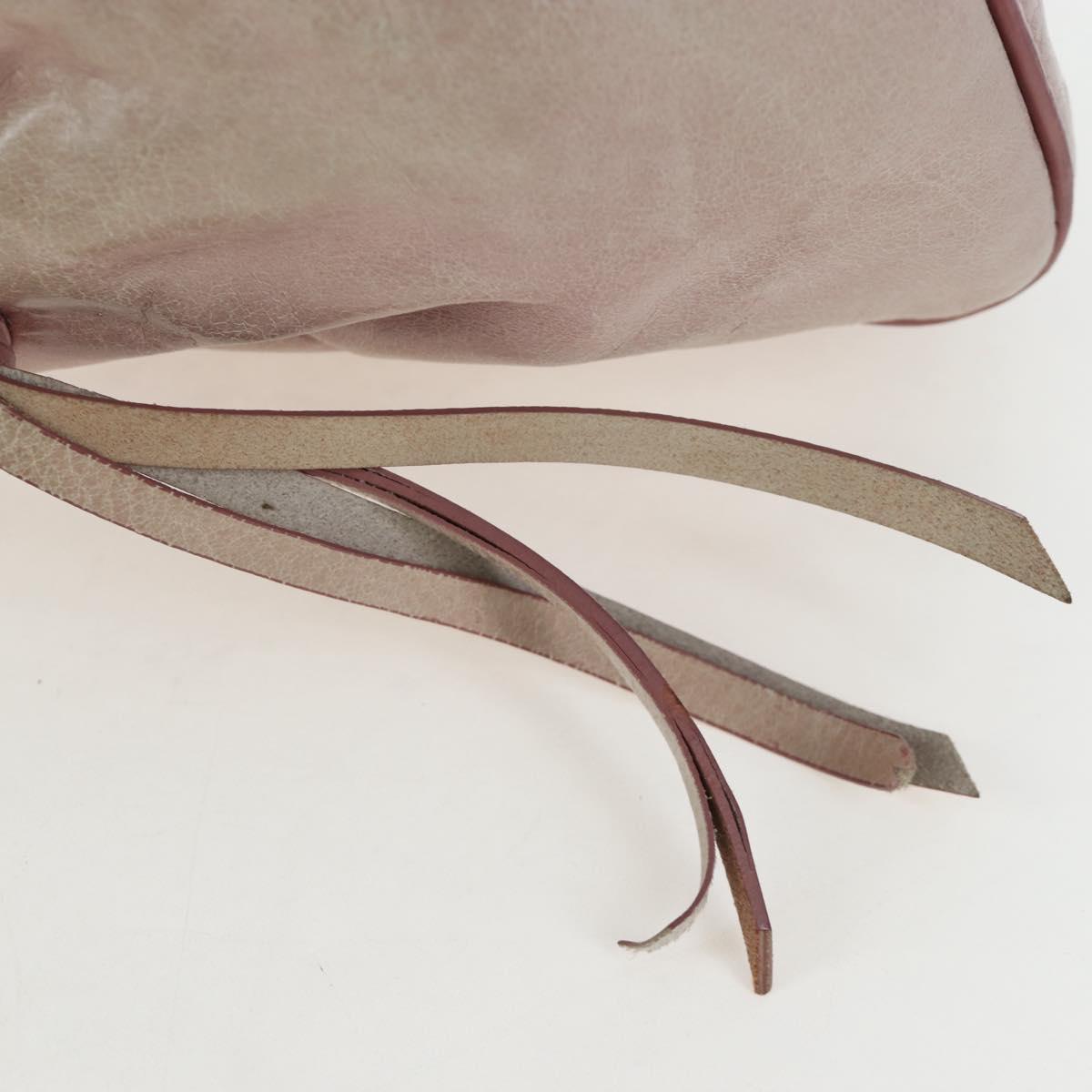 Miu Miu Hand Bag Leather 2way Pink Gold Tone Auth 167584A