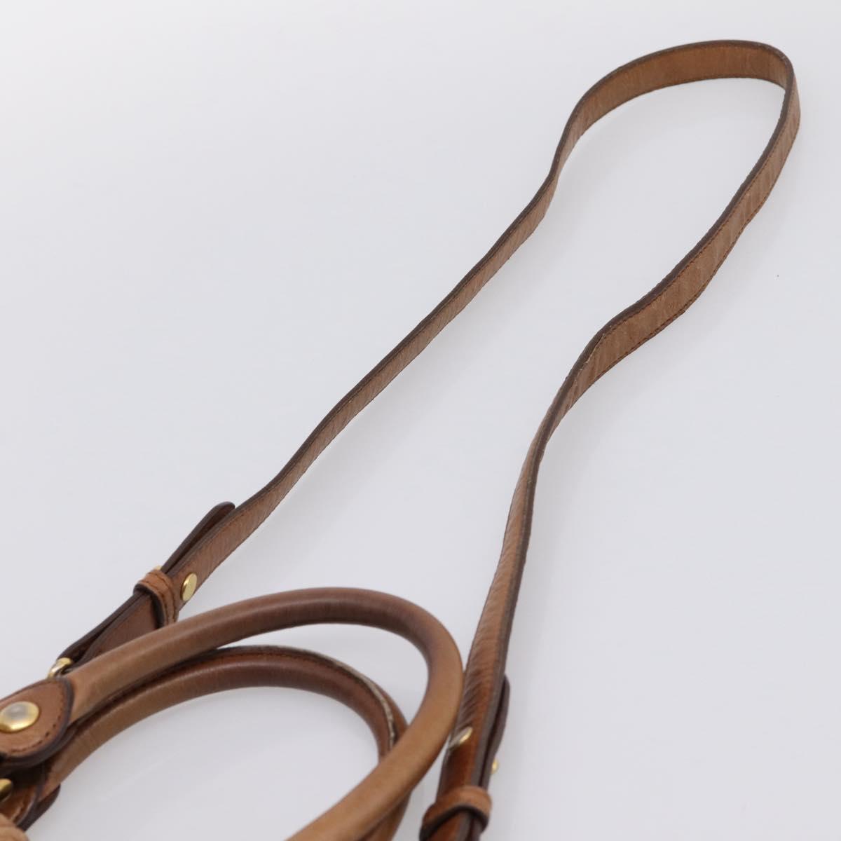 Miu Miu Hand Bag Leather 2way Brown Gold Tone Auth 167587V