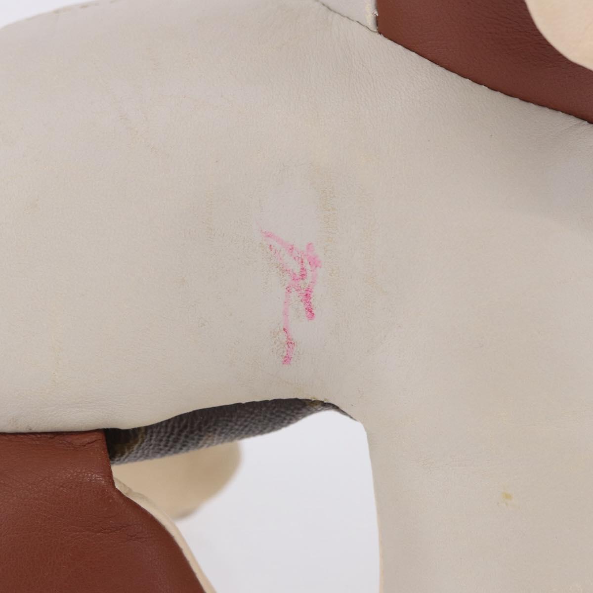 LOUIS VUITTON Monogram Dudu Oscar Stuffed Dog Leather Beige GI0251 Auth 167589A