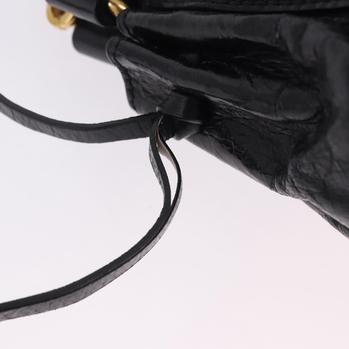 Miu Miu Hand Bag Leather 2way Black Gold Tone Auth 167594SAM