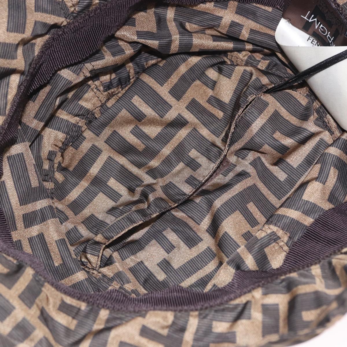 FENDI x FRGMT x POKEMON Bucket Hat Zucca Nylon Brown Blue Auth 167597SM