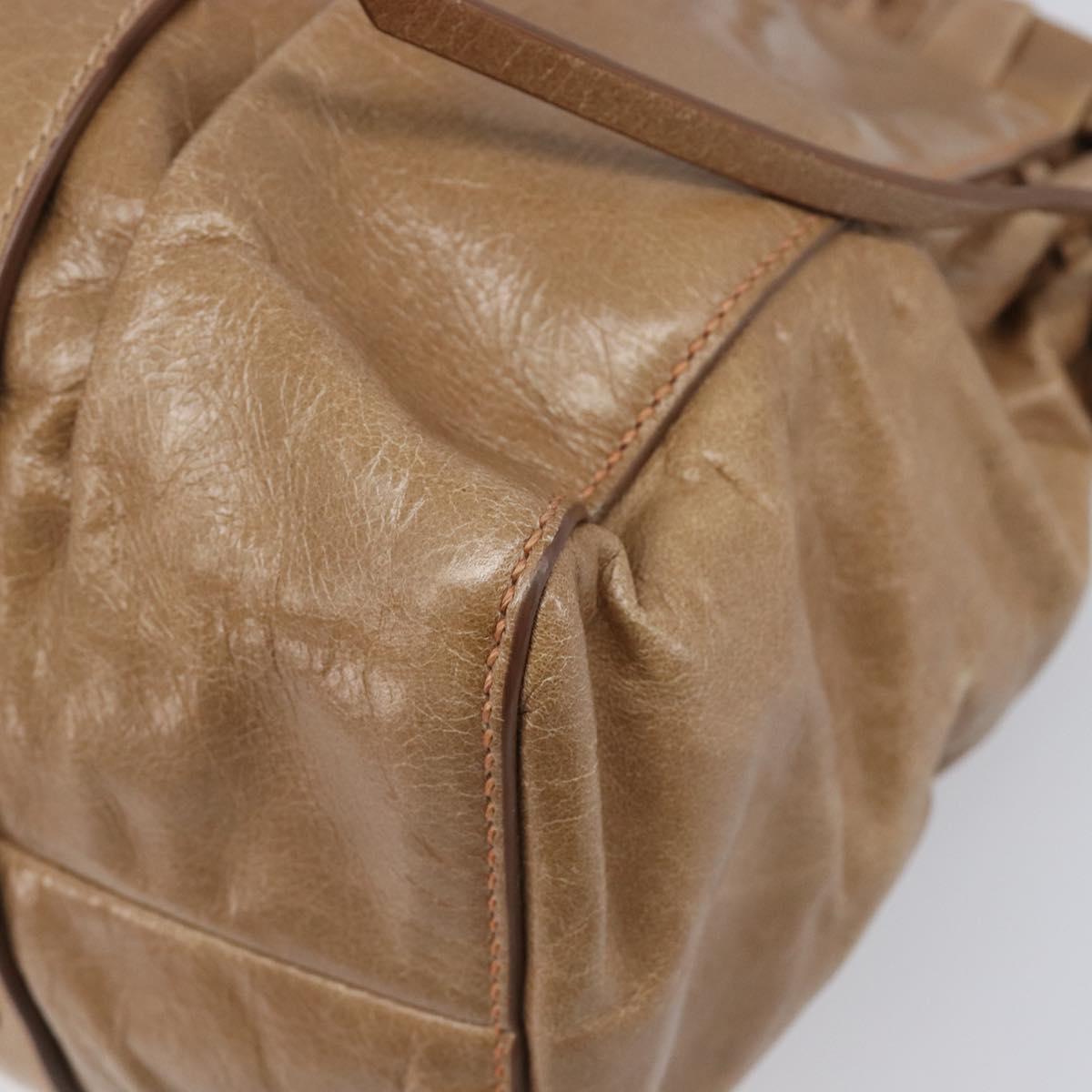 Miu Miu Hand Bag Leather 2way Brown Gold Tone Auth 167600V