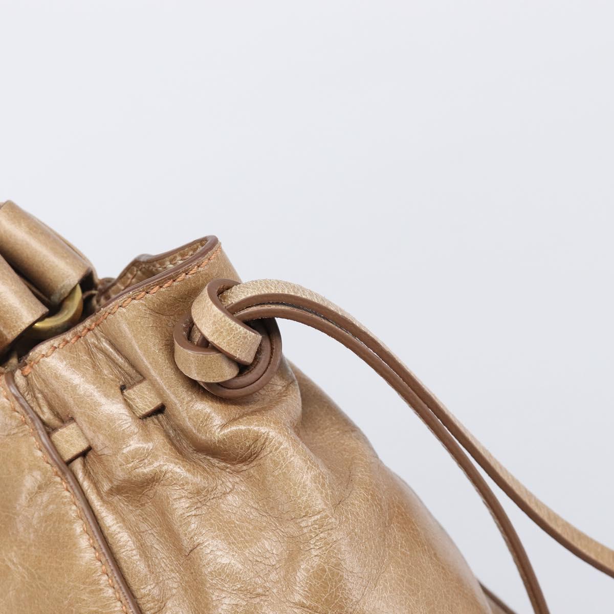 Miu Miu Hand Bag Leather 2way Brown Gold Tone Auth 167600V
