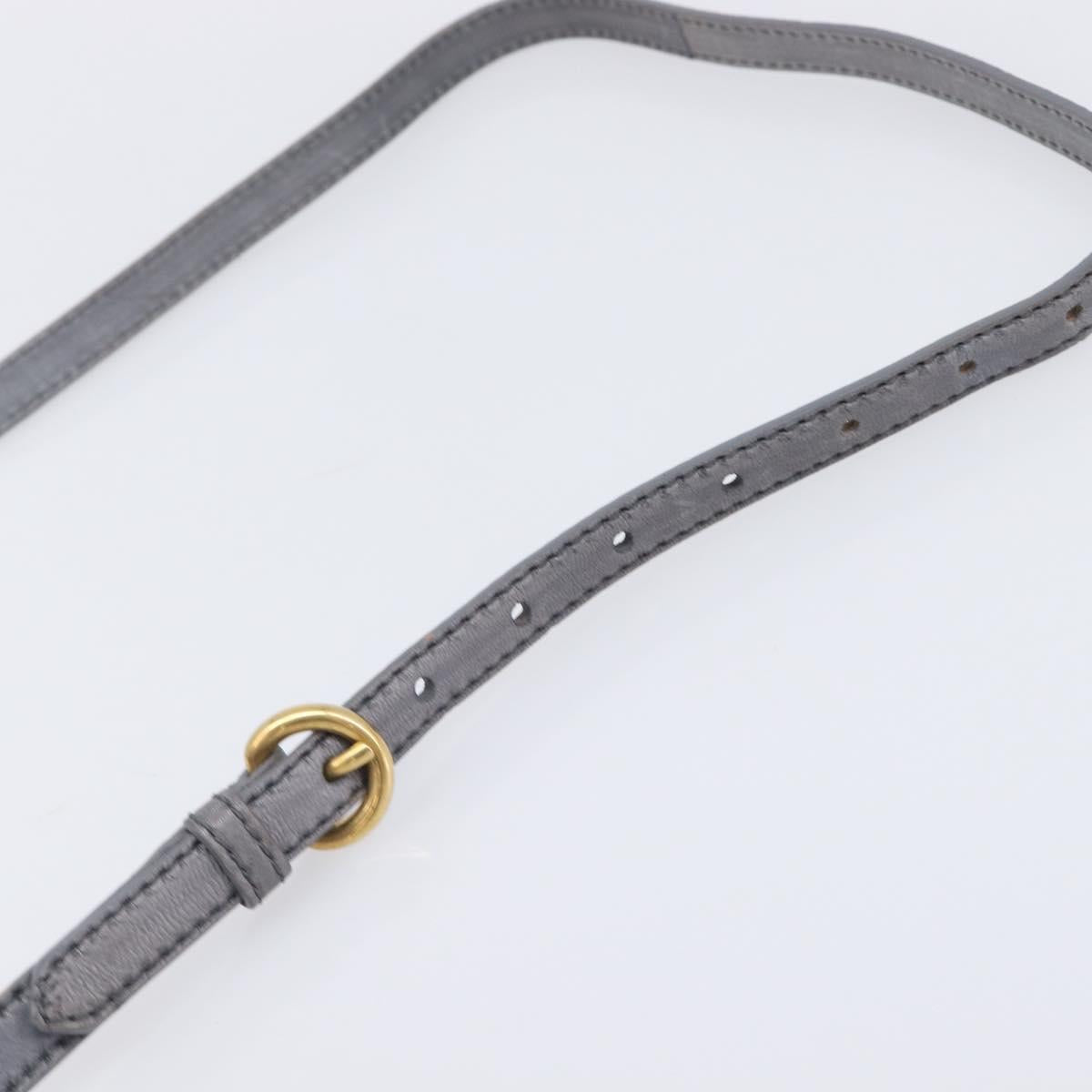 Miu Miu Hand Bag Leather 2way Gray Gold Tone Auth 167602V