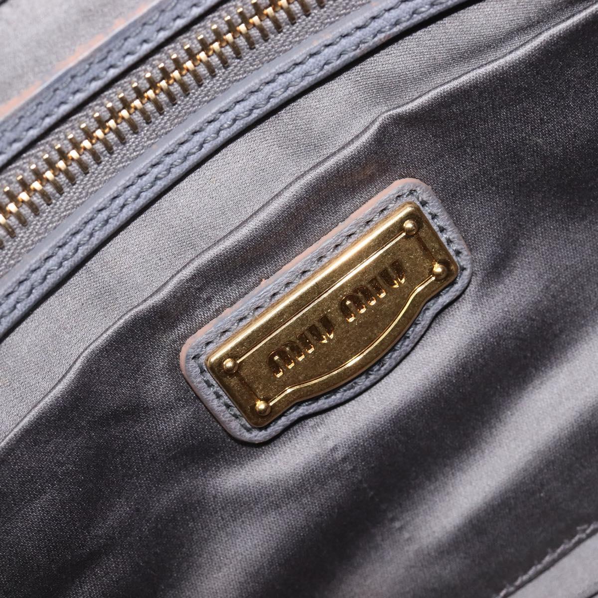 Miu Miu Hand Bag Leather 2way Gray Gold Tone Auth 167602V