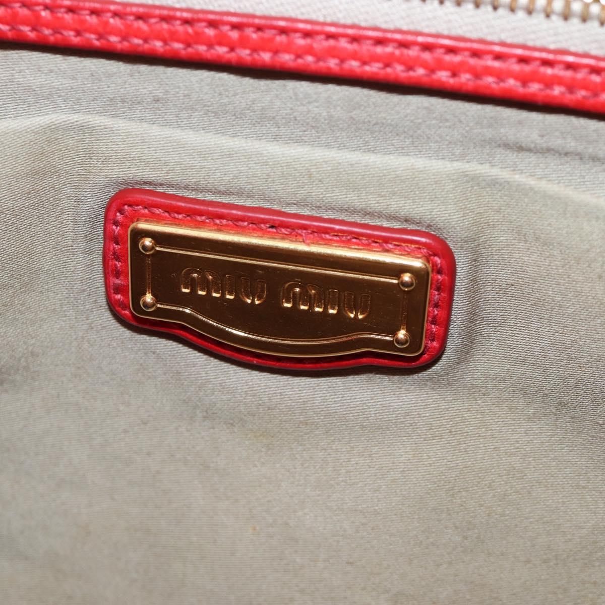 Miu Miu Hand Bag Leather 2way Red Gold Tone Auth 167603V