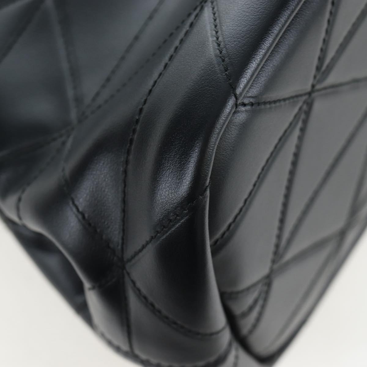 PRADA Hand Bag Leather 2way Black Gold Tone Auth 167607SM