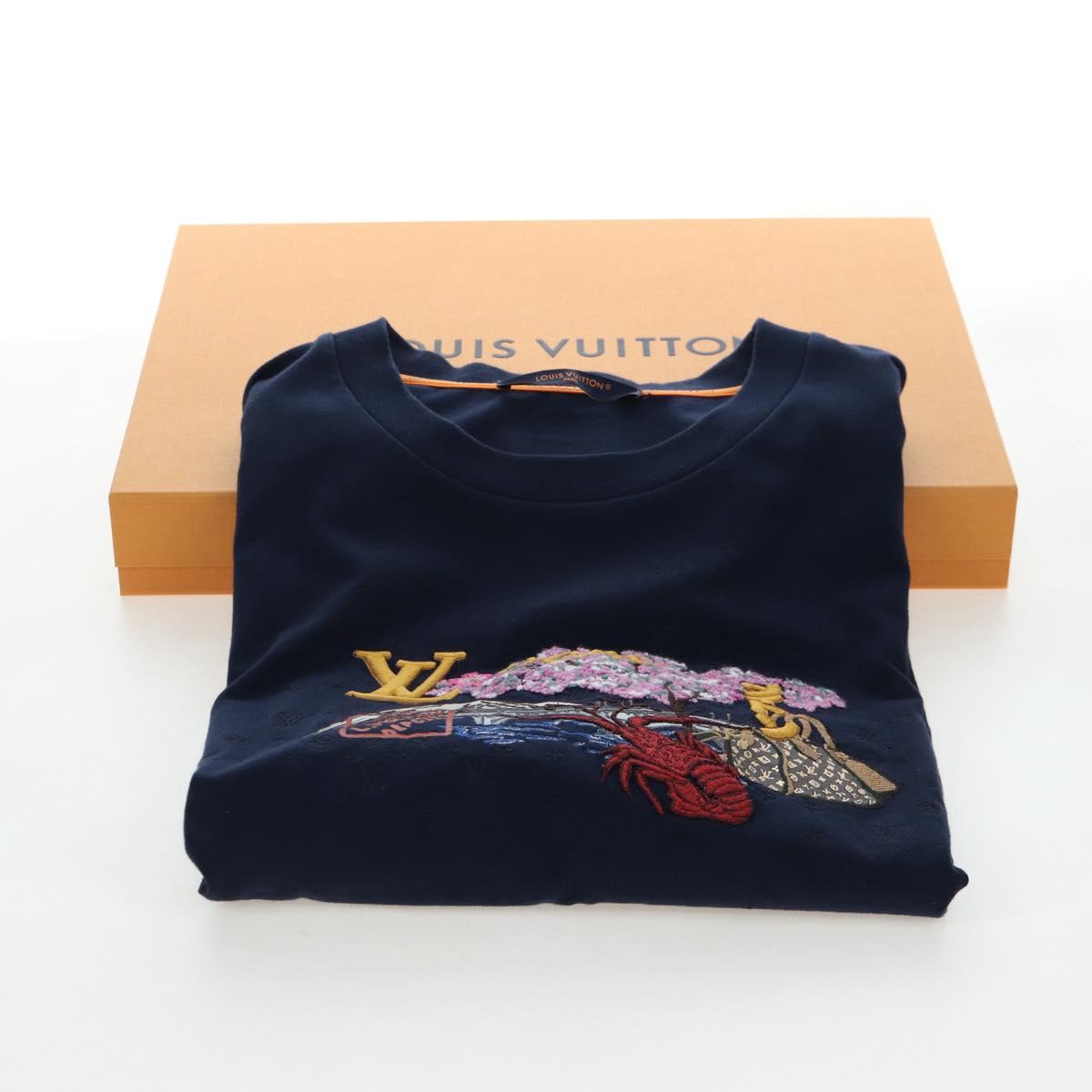 LOUIS VUITTON x NIGO Pharrell Williams T-shirt Navy HTY78WY75 Auth 167608SM