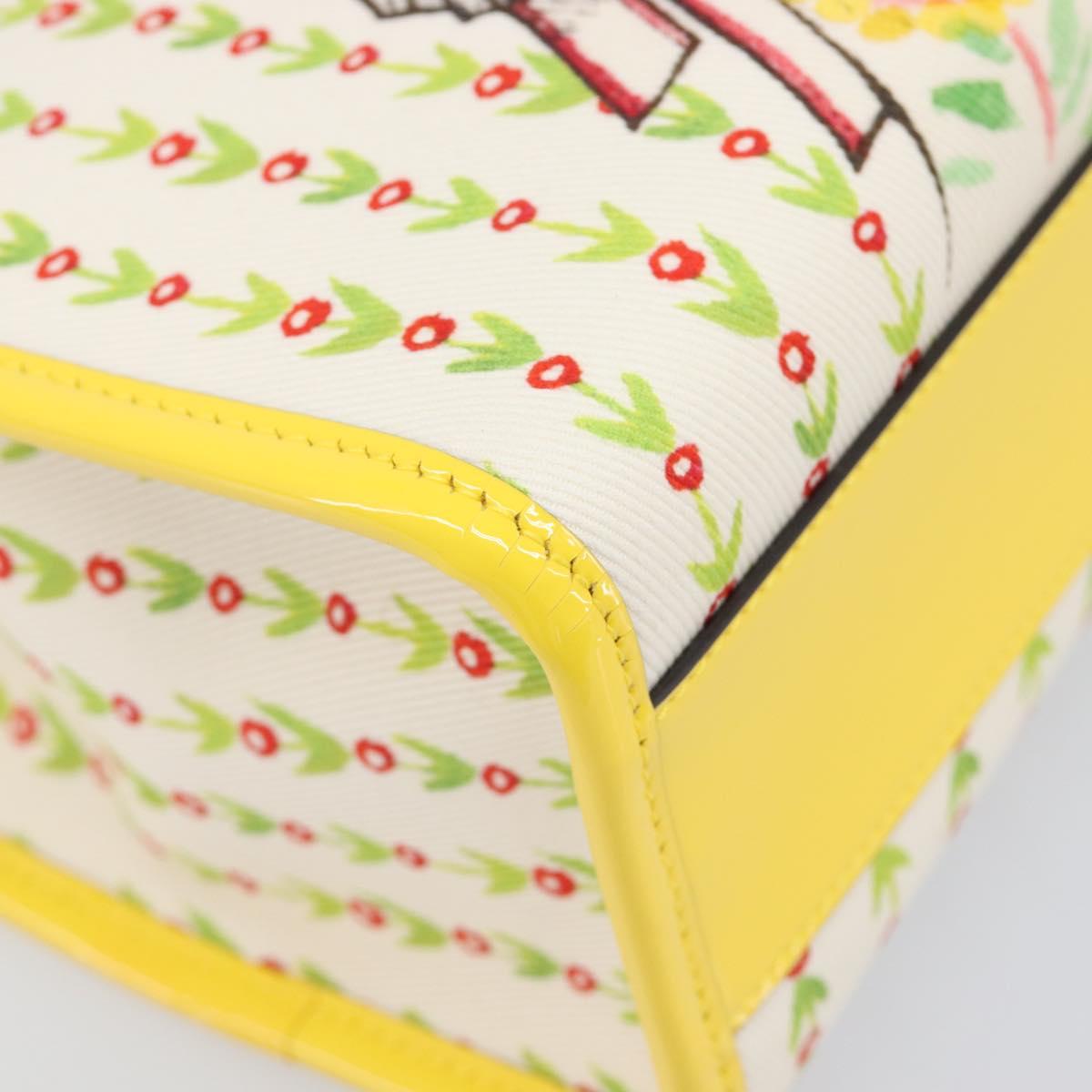 GUCCI Higuchi Yoko Tote Bag Cotton Yellow 605613 Auth 167610SAM