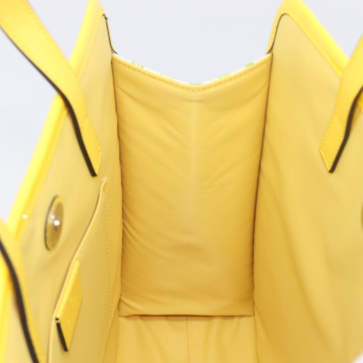 GUCCI Higuchi Yoko Tote Bag Cotton Yellow 605613 Auth 167610SAM