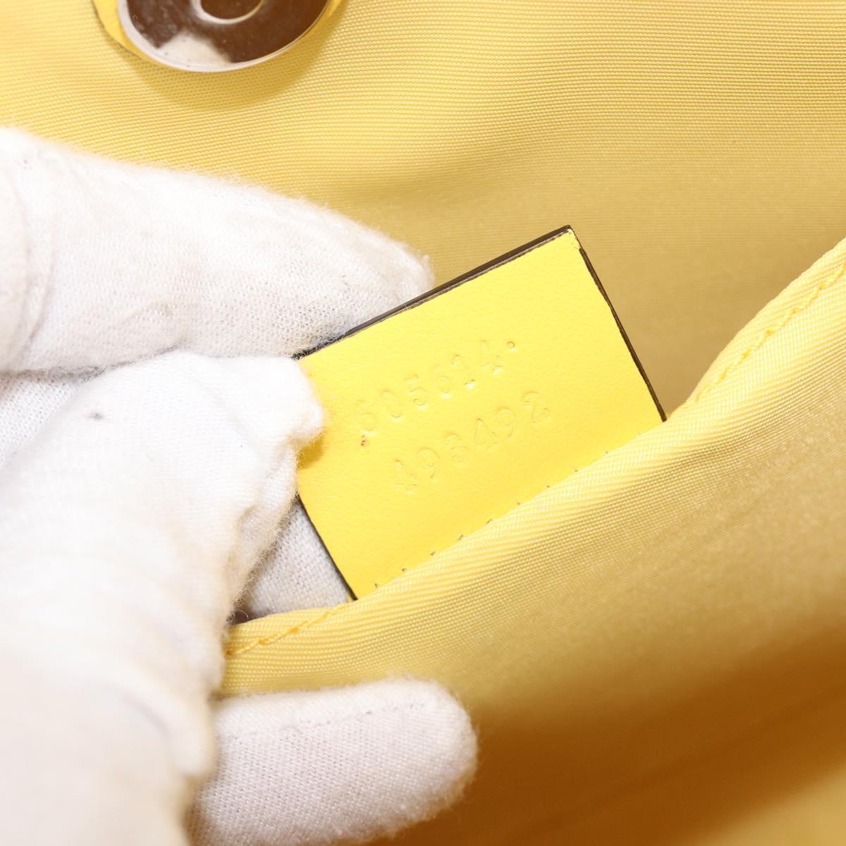 GUCCI Higuchi Yoko Tote Bag Cotton Yellow 605613 Auth 167610SAM