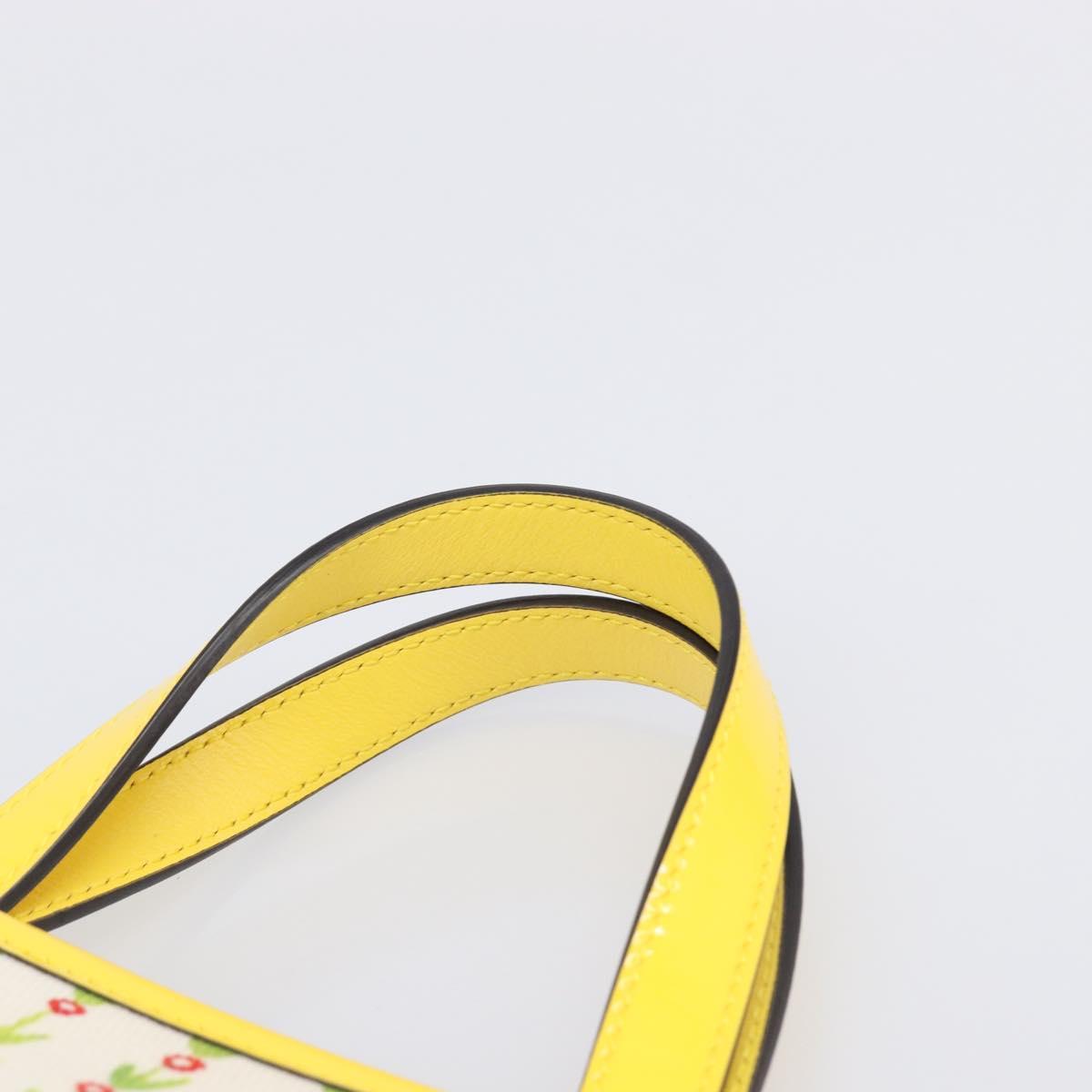 GUCCI Higuchi Yoko Tote Bag Cotton Yellow 605613 Auth 167610SAM