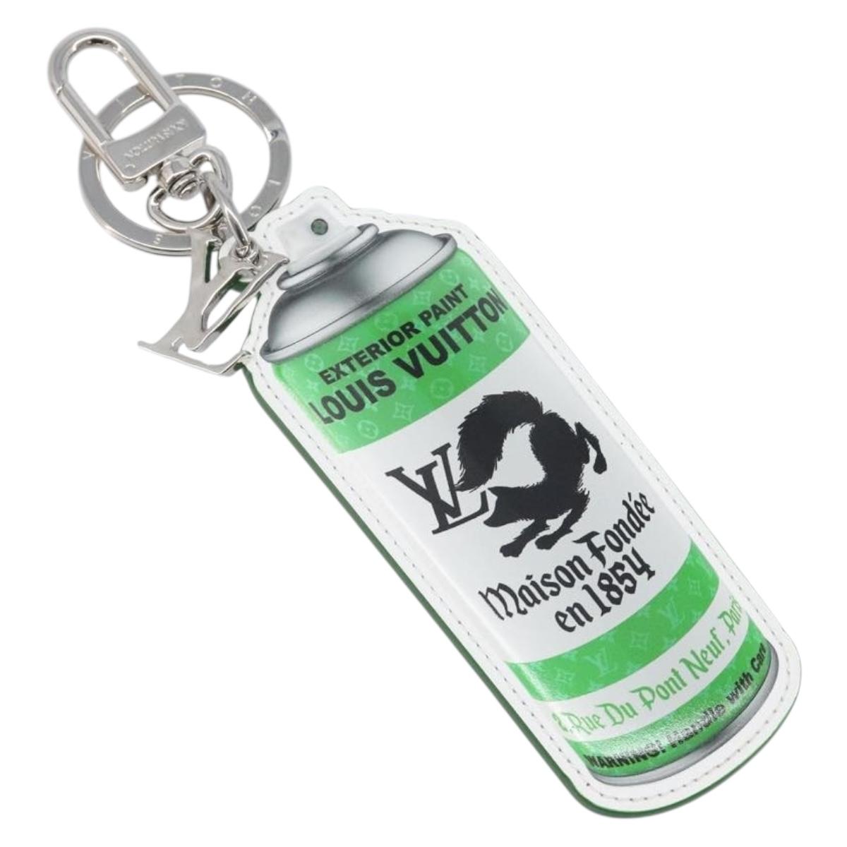 LOUIS VUITTON Monogram Porte Cle Paint Charm Leather Green MP3384 LV Auth 167611SAM