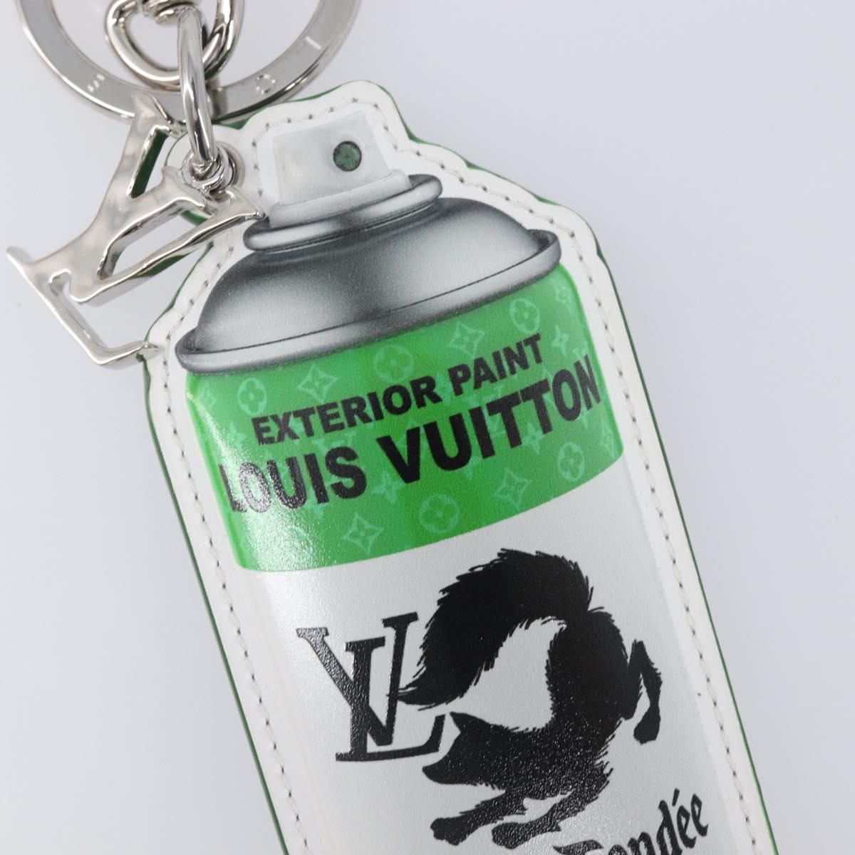 LOUIS VUITTON Monogram Porte Cle Paint Charm Leather Green MP3384 LV Auth 167611SAM