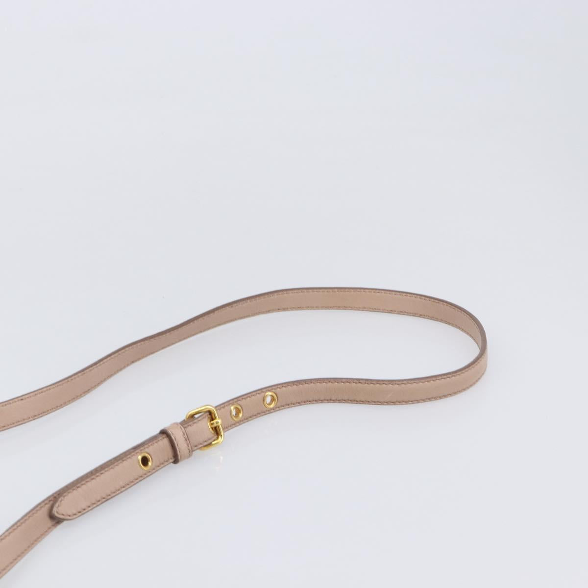 Miu Miu Matelasse Hand Bag Leather 2way Beige Gold Tone Auth 167614M