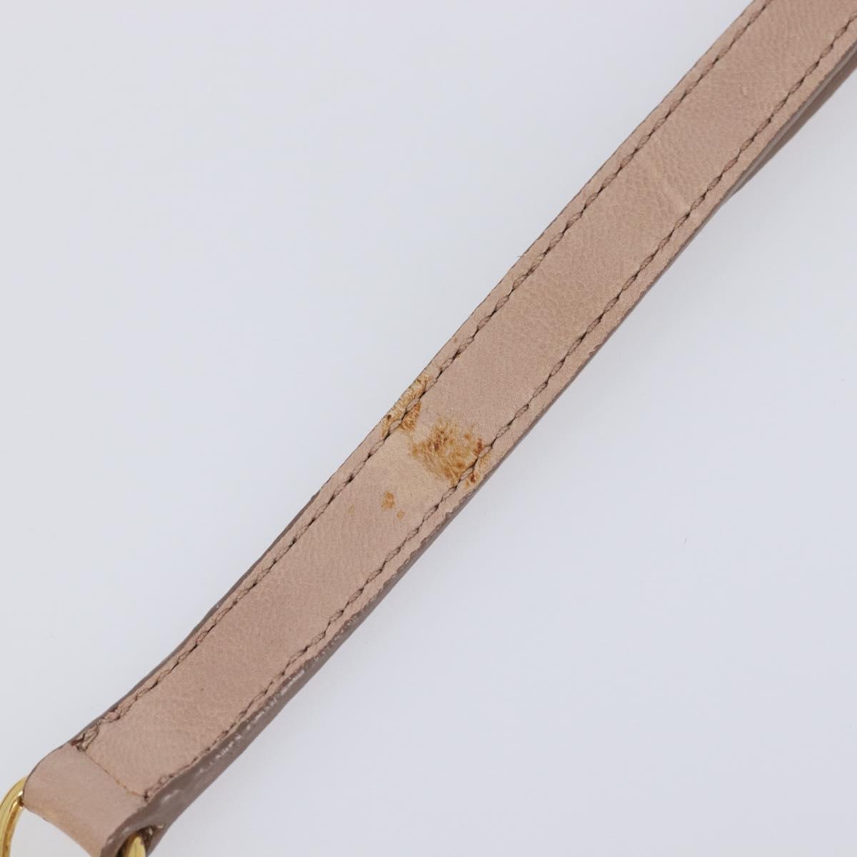 Miu Miu Matelasse Hand Bag Leather 2way Beige Gold Tone Auth 167614M