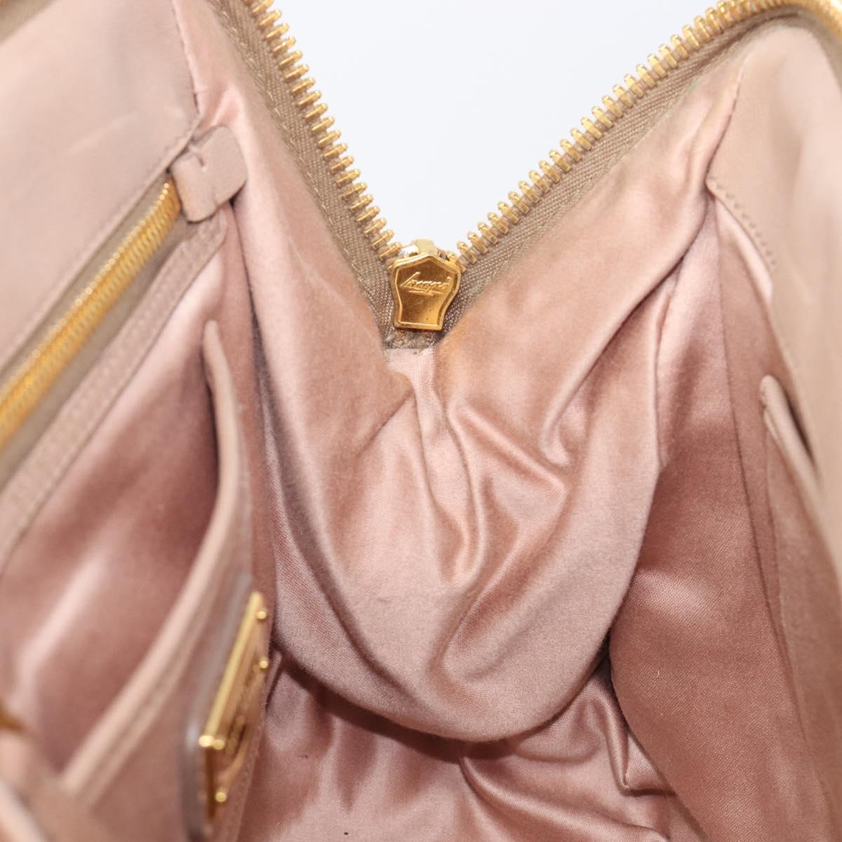 Miu Miu Matelasse Hand Bag Leather 2way Beige Gold Tone Auth 167614M