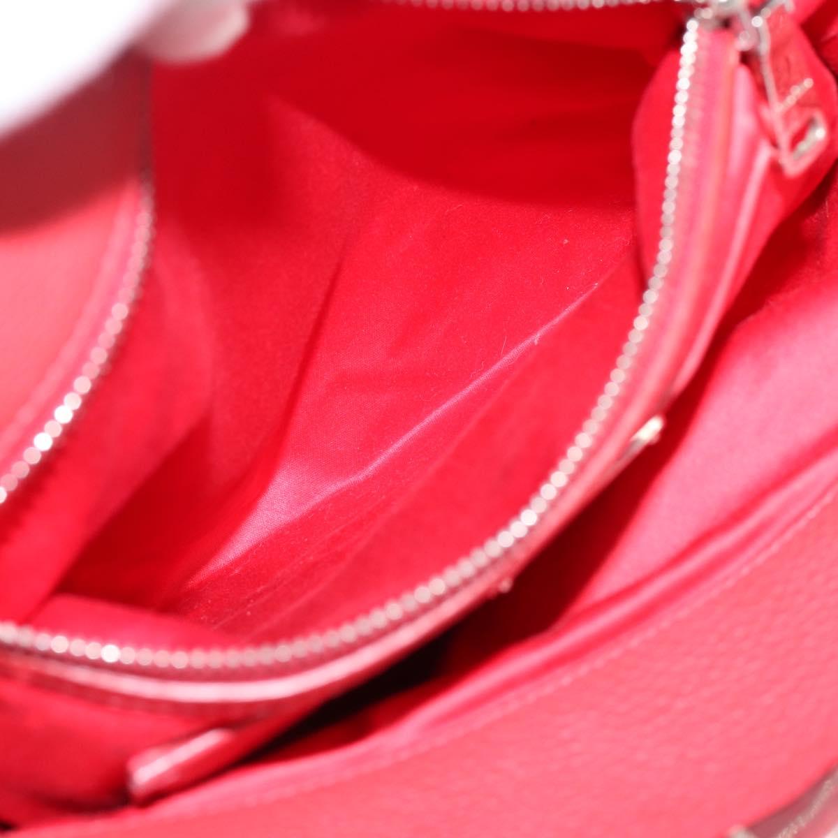 Miu Miu Hand Bag Leather 2way Red Silver Auth 167615M