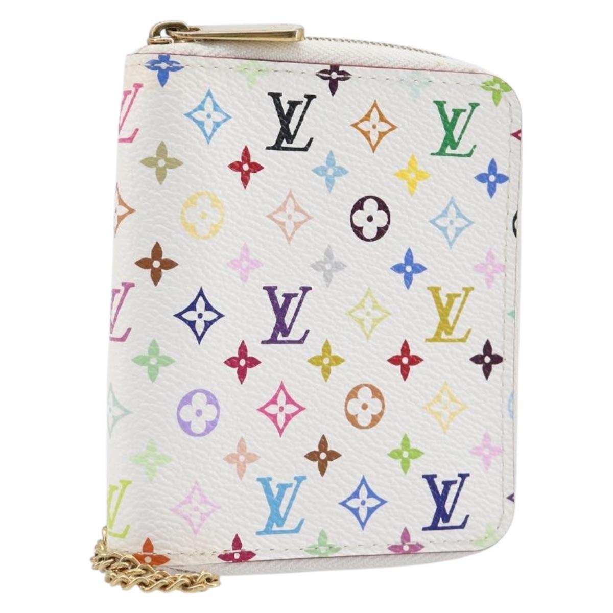 LOUIS VUITTON Monogram Multicolor Agenda Mini Zipper White R21046 Auth 167616V
