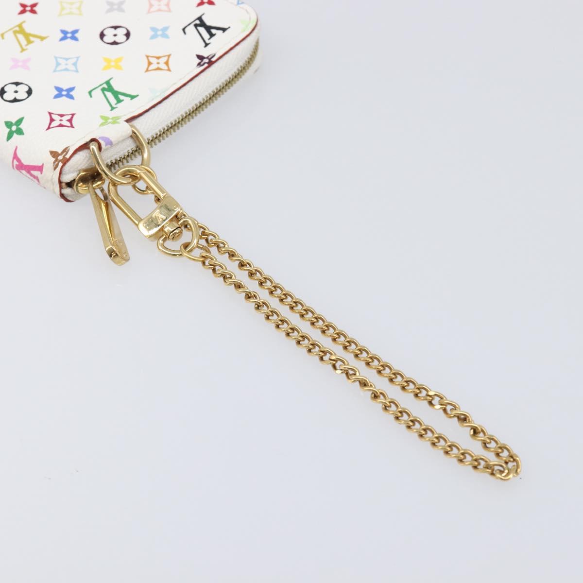 LOUIS VUITTON Monogram Multicolor Agenda Mini Zipper White R21046 Auth 167616V