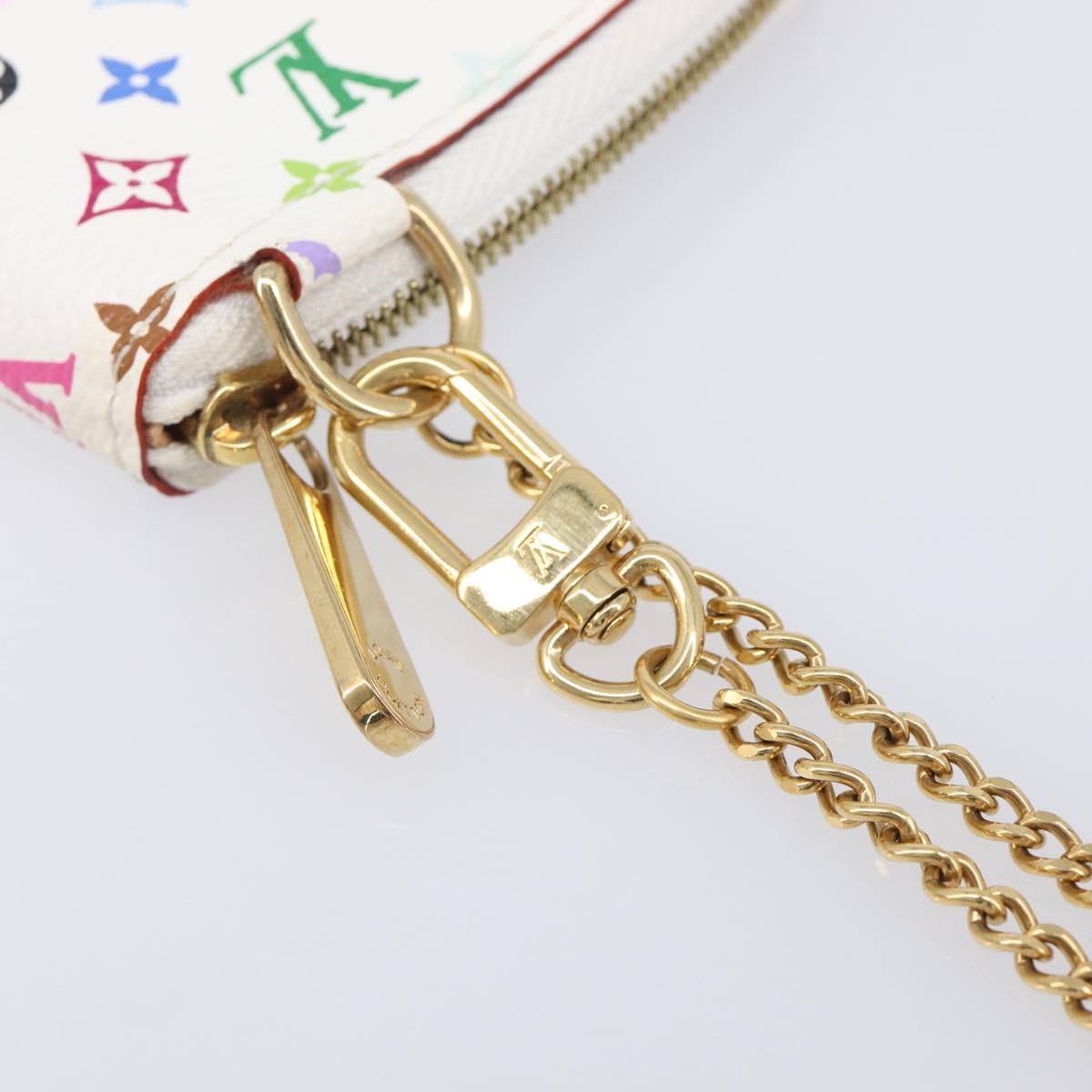LOUIS VUITTON Monogram Multicolor Agenda Mini Zipper White R21046 Auth 167616V