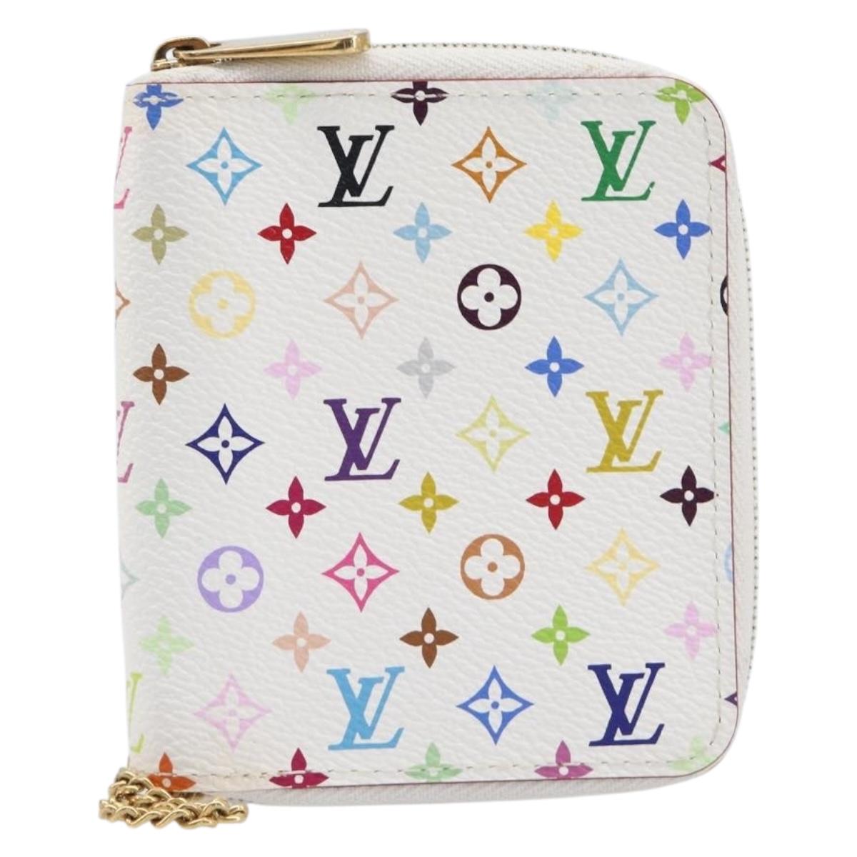 LOUIS VUITTON Monogram Multicolor Agenda Mini Zipper White R21046 Auth 167616V