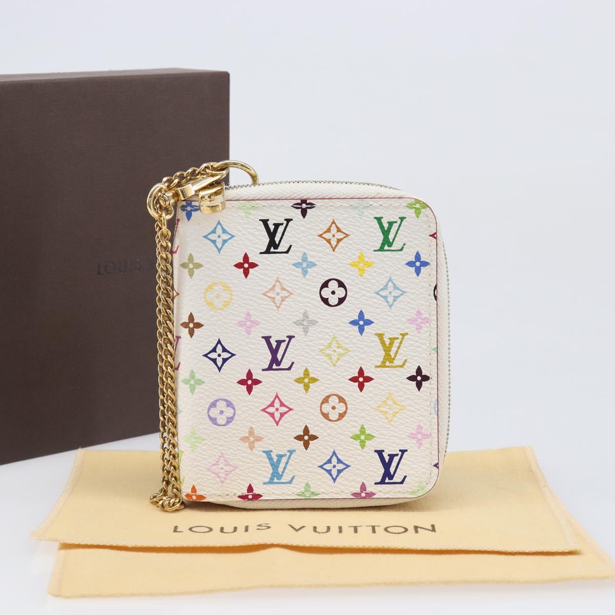 LOUIS VUITTON Monogram Multicolor Agenda Mini Zipper White R21046 Auth 167616V