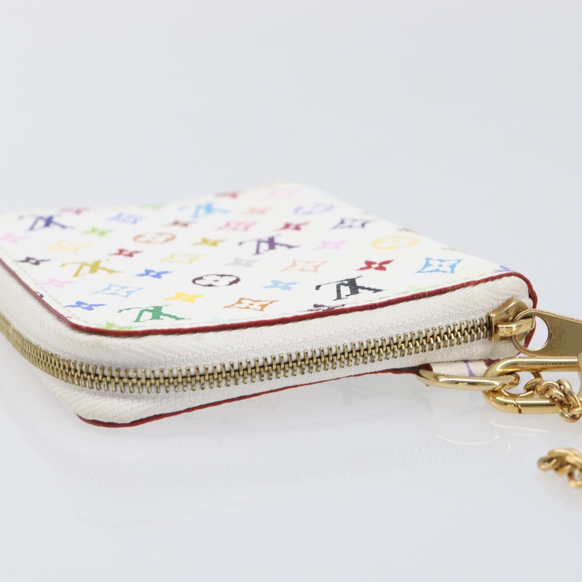 LOUIS VUITTON Monogram Multicolor Agenda Mini Zipper White R21046 Auth 167616V
