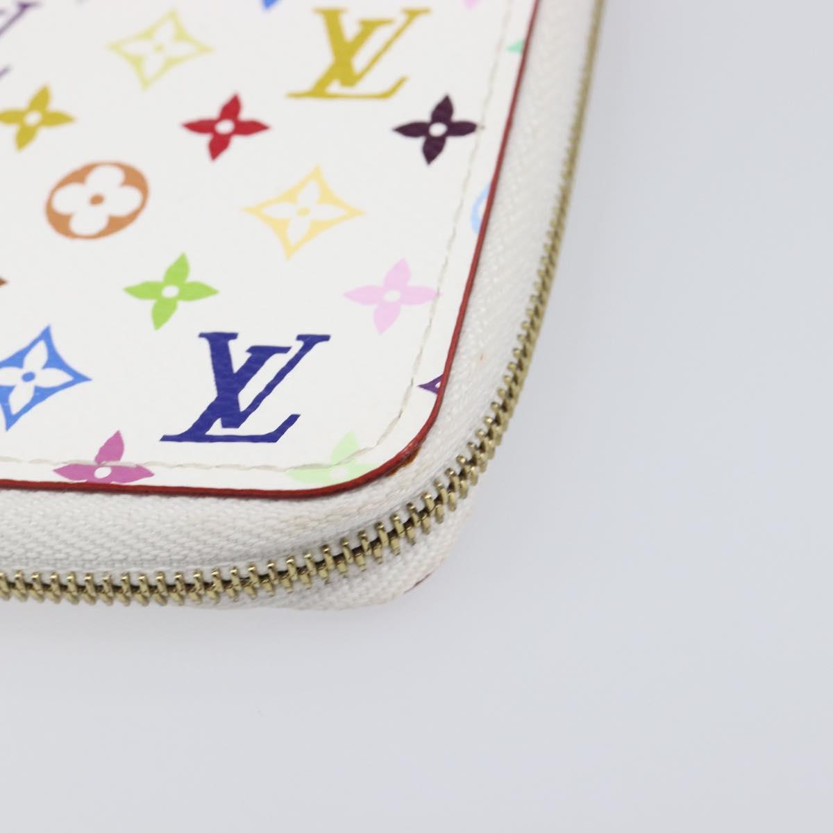 LOUIS VUITTON Monogram Multicolor Agenda Mini Zipper White R21046 Auth 167616V