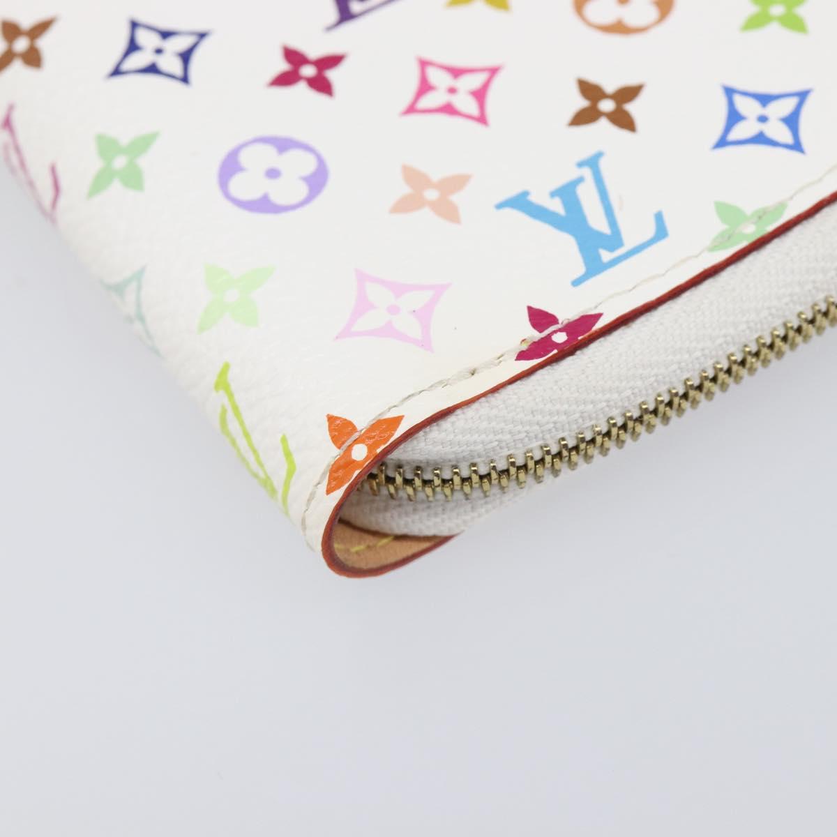LOUIS VUITTON Monogram Multicolor Agenda Mini Zipper White R21046 Auth 167616V