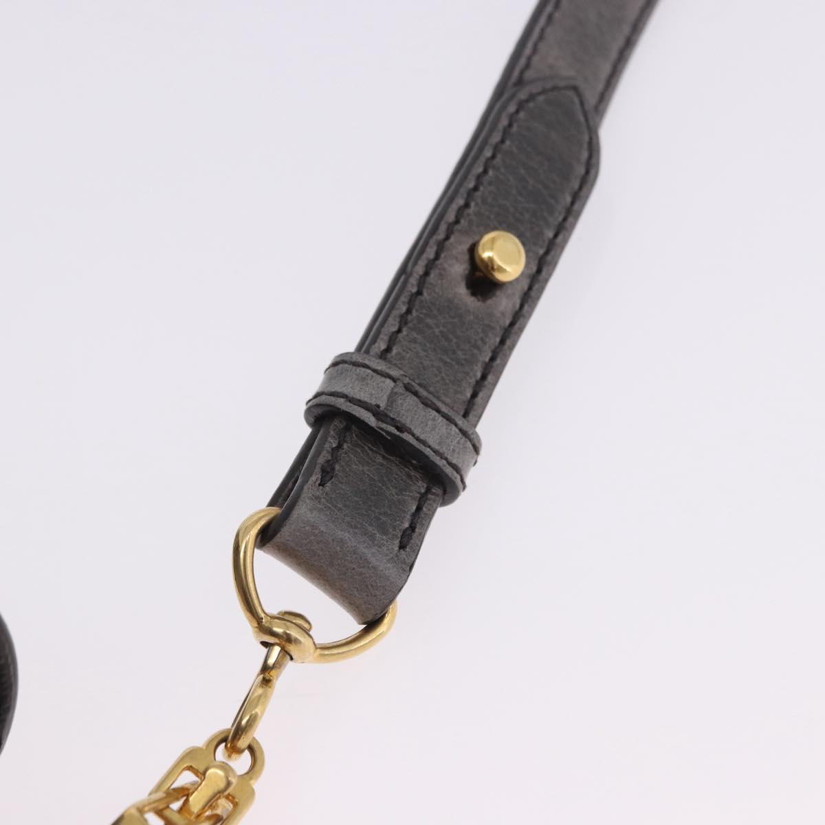 Miu Miu Hand Bag Leather 2way Gray Gold Tone Auth 167623M