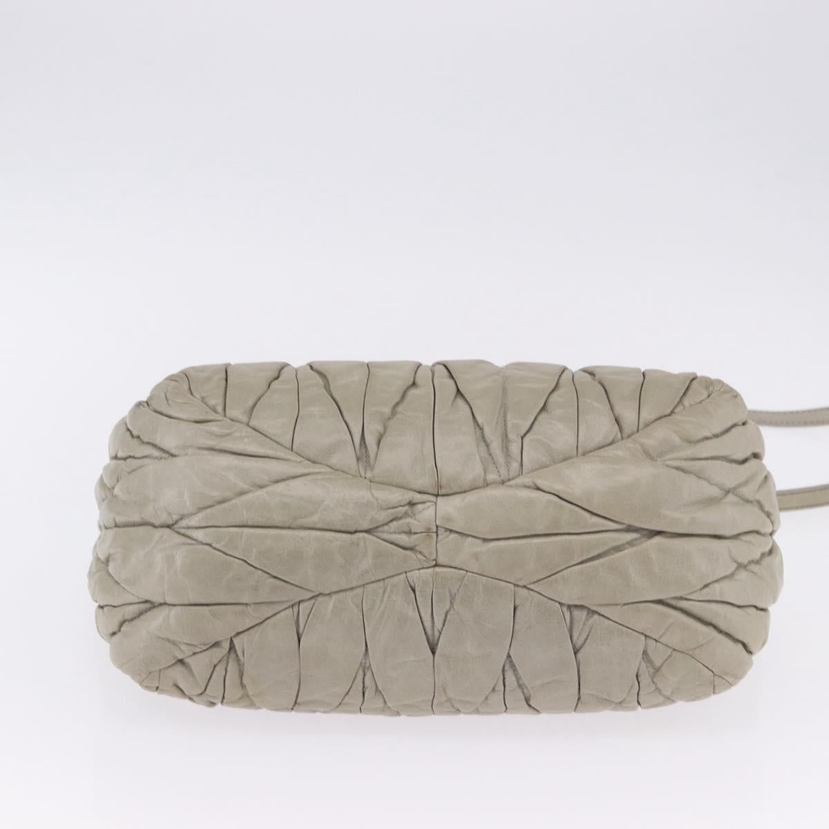 Miu Miu Matelasse Hand Bag Leather 2way Beige Gold Tone Auth 167625V